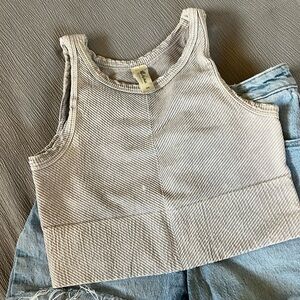 One Size Fits Most ribbed tank cropped top